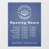 Kundenspezifische Logos und Öffnungszeiten Fensteraufkleber (Blatt)