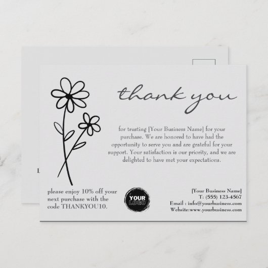 Kundenspezifische Logos und QR-Code Vielen Dank Postkarte (Vorne/Hinten)