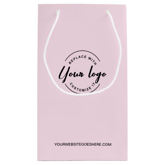 Kundenspezifische Logos und Websites Rosa Unterneh Kleine Geschenktüte (Rückseite)