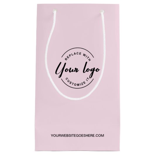 Kundenspezifische Logos und Websites Rosa Unterneh Kleine Geschenktüte (Vorderseite)