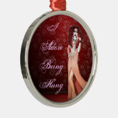 Kundenspezifische lustige Dragqueen Silbernes Ornament (Rechts)