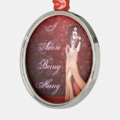 Kundenspezifische lustige Dragqueen Silbernes Ornament (Links)