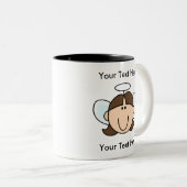 Kundenspezifische Mädchen-Brown-Engels-Tasse - Zweifarbige Tasse (VorderseiteRechts)