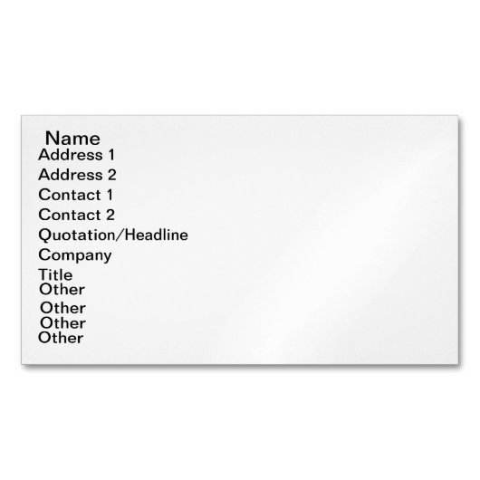 kundenspezifische magnetische Visitenkarte (Vorderseite)