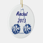 Kundenspezifische Marine-Blau-Cheerleading Keramik Ornament (Rechts)