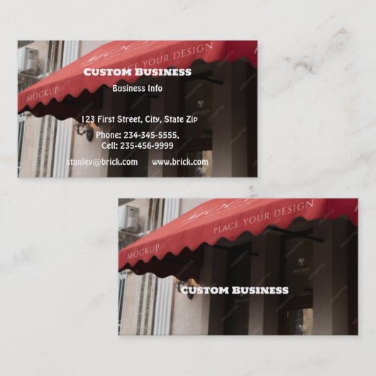 Kundenspezifische Markisen und Canopies - Verkaufs Visitenkarte (Vorne/Hinten)