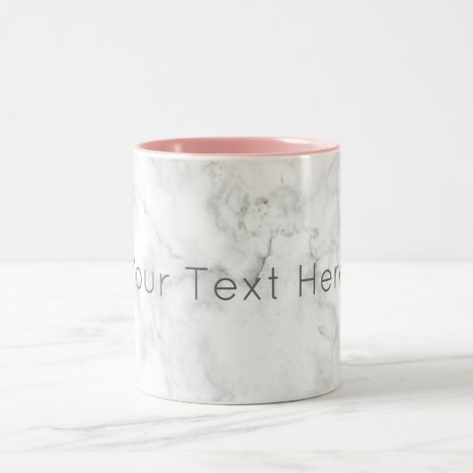 Kundenspezifische Marmorkaffee-Tasse - Rosa Zweifarbige Tasse (Mittel)