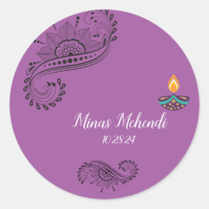 kundenspezifische Mehndi-Aufkleber Runder Aufkleber