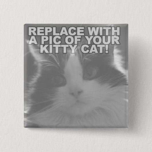 Kundenspezifische Miezekatze-Katze Button (Vorderseite)