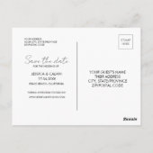 Kundenspezifische Minimal Save the Date Hochzeitka Postkarte (Rückseite)