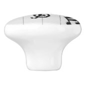 Kundenspezifische mit Monogramm Klavier-Tastatur Keramikknauf (Seitenansicht)