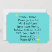 Kundenspezifische Mitte- des Jahrhundertsmoderne Einladung (Rückseite)