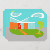 Kundenspezifische Mitte- des Jahrhundertsmoderne Einladung (Vorne/Hinten)