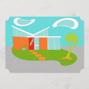 Kundenspezifische Mitte- des Jahrhundertsmoderne Einladung