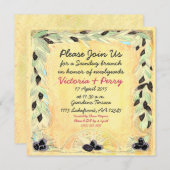 Kundenspezifische Mittelmeerolive u. gelbes Einladung (Vorne/Hinten)