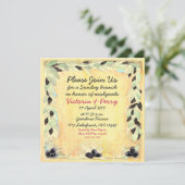 Kundenspezifische Mittelmeerolive u. gelbes Einladung (Stehend Vorderseite)