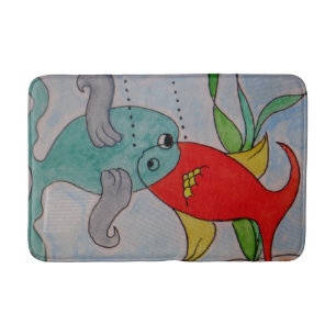 Kundenspezifische mittlere Bad-Matte w/fish Badematte