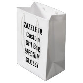 Kundenspezifische MITTLERE GLATTE Geschenktüte (Rückseite Schrägansicht)