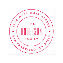 Kundenspezifische moderne Familienname Runde Rücks Permastempel