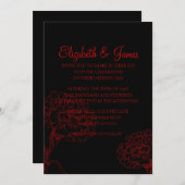 Kundenspezifische moderne schwarze und rote einladung (Vorne/Hinten)