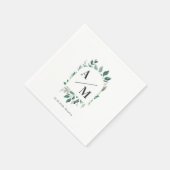 Kundenspezifische Monogram Leafy Napkins Serviette (Ecke)