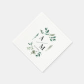 Kundenspezifische Monogram Leafy Napkins Serviette (Ecke)