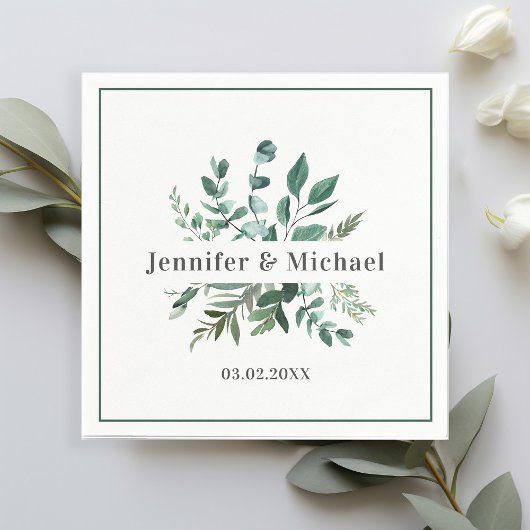 Kundenspezifische Monogram Leafy Napkins Serviette