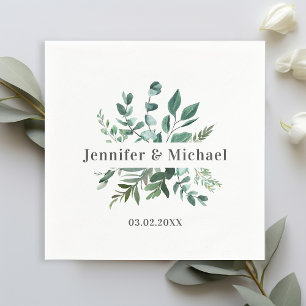 Kundenspezifische Monogram Leafy Napkins Serviette