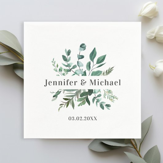 Kundenspezifische Monogram Leafy Napkins Serviette