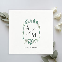 Kundenspezifische Monogram Leafy Napkins Serviette