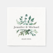 Kundenspezifische Monogram Leafy Napkins Serviette (Vorderseite)