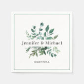 Kundenspezifische Monogram Leafy Napkins Serviette (Vorderseite)