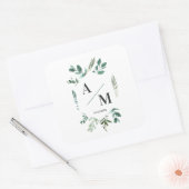 Kundenspezifische Monogramm-Broschüre Quadratischer Aufkleber (Umschlag)