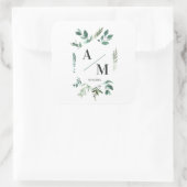 Kundenspezifische Monogramm-Broschüre Quadratischer Aufkleber (Tasche)