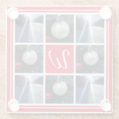 Kundenspezifische Monogramm Glasuntersetzer (Rückseite)