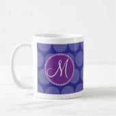 Kundenspezifische Monogramm-Initialen-aquamarine Kaffeetasse (Links)