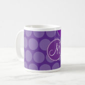 Kundenspezifische Monogramm-Initialen-lila Kaffeetasse (Vorderseite Links)