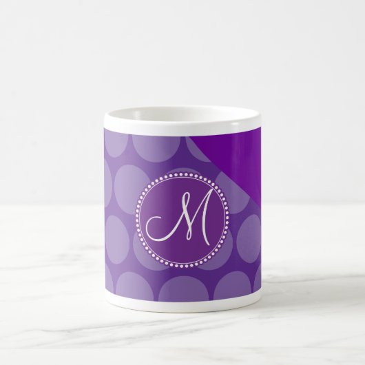 Kundenspezifische Monogramm-Initialen-lila Kaffeetasse (Mittel)