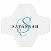 Kundenspezifische Monogramm Name Moderne Fun Sport Fußball (Flach)