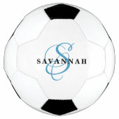 Kundenspezifische Monogramm Name Moderne Fun Sport Fußball (Vorderseite)