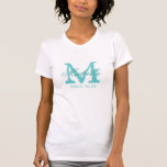 Kundenspezifische Monogrammbraut, zum T-Shirt |<br><div class="desc">Personalisierte Monogrammbraut,  zum T-Shirts | zu sein Türkisblau- und -WEISSfarben. Mit Monogramm T-Shirts mit individuellem Namen im eleganten Skripttext. Personifizieren Sie für Braut,  Brautjungfern,  Blumenmädchen,  Trauzeugin,  Matrone der Ehre,  Mutter der niedlichen Idee der Braut etc. für wedding Party,  Brautparty und Junggeselinnen-Abschied.</div>