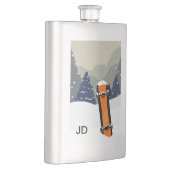 Kundenspezifische Monogrammflasche WinterSnowboard Flachmann (Rechts)