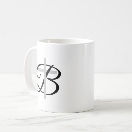 Kundenspezifische Monogrammkaffee-Tasse mit Kaffeetasse (Vorderseite Links)
