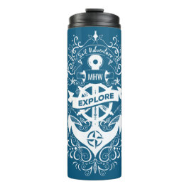 Kundenspezifische Monogramtrommel des dekorativen Thermosbecher