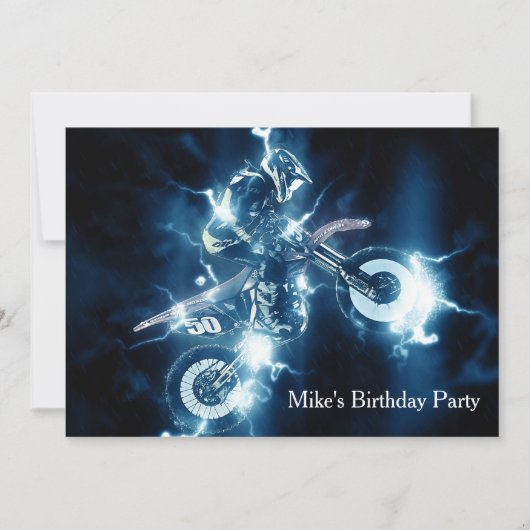 Kundenspezifische Motocross-Einladung Einladung (Vorderseite)