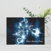 Kundenspezifische Motocross-Einladung Einladung (Stehend Vorderseite)