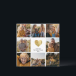 Kundenspezifische Multi-Foto-Produktfamilie - Gold<br><div class="desc">Moderne,  schlichte,  elegante Collage in einem Gitterlayout mit goldenem Herz und individueller Botschaft aus Ihrer Familie.</div>
