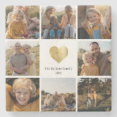 Kundenspezifische Multi-Foto-Produktfamilie - Gold Steinuntersetzer (Vorderseite)