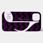 kundenspezifische Musiknote und Zickzack Streifen Case-Mate iPhone Hülle (Rückseite (Horizontal))