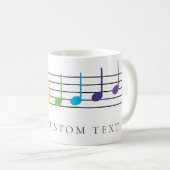 Kundenspezifische Musiknoten Rainbow-Lehrer-Gesche Kaffeetasse (VorderseiteRechts)